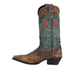 Brown and turquoise Laredo cowboy boots
